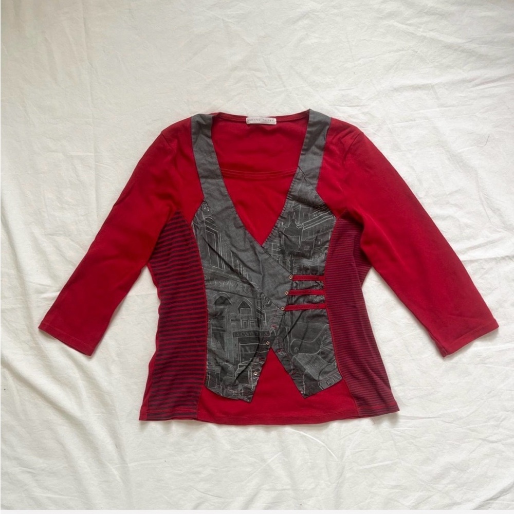 Goth red vest style top Armand Thiery Red Top